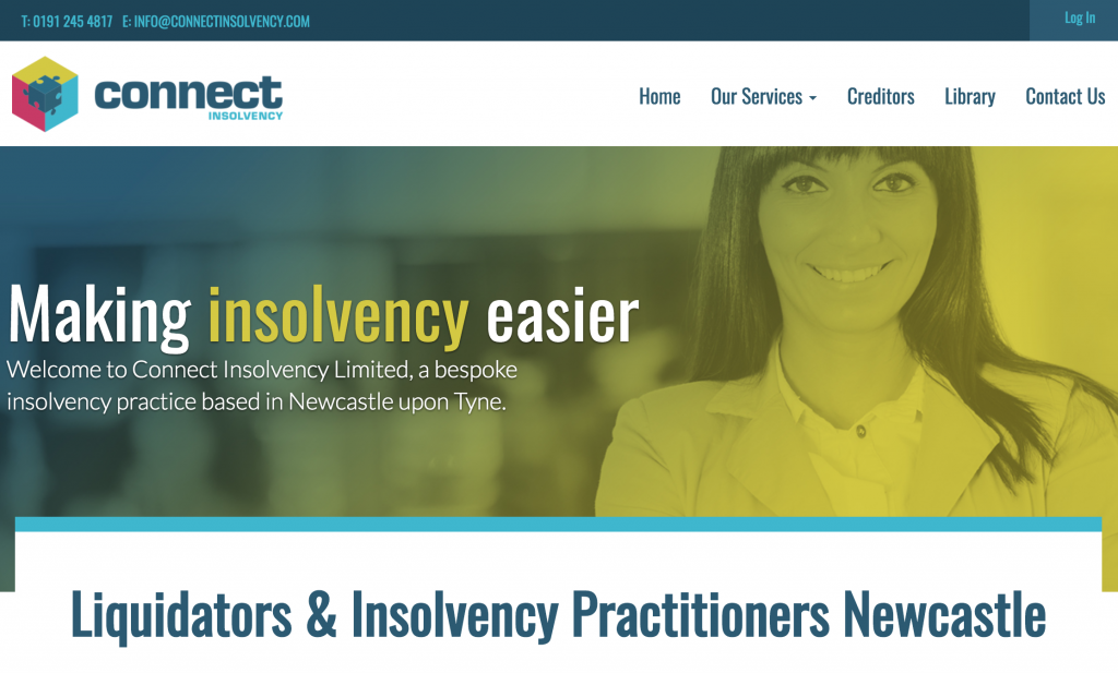 Connect Insolvency website homepage